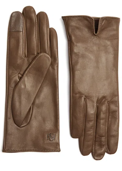 Handsome Stockholm Essentials Leather Gloves In Taupe