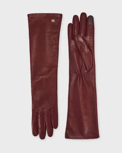 Handsome Stockholm Gloves Essentials Long Vino In Brown