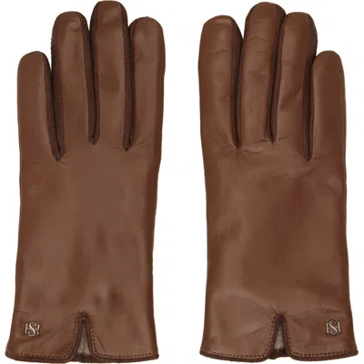 Handsome Stockholm Ssense Exclusive Brown Essentials Gloves In Taupe
