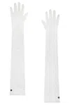 Handsome Stockholm Tulle Pearls Extra Long Gloves In White