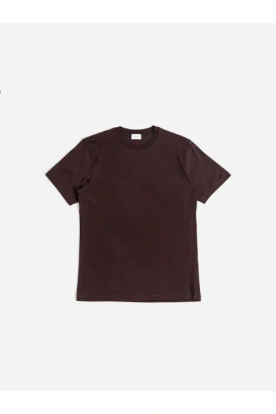 Handvaerk Crew Neck Cotton T-shirt In Burgundy