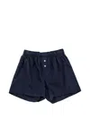 Handvaerk Elasticated Button-front Boxer Shorts In Blue