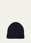 Handvaerk Men's Alpaca Beanie Hat In Dark Navy