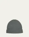 Handvaerk Men's Alpaca Beanie Hat In Steel Blue