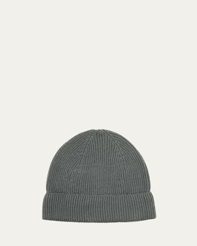 Handvaerk Men's Alpaca Beanie Hat In Steel Blue