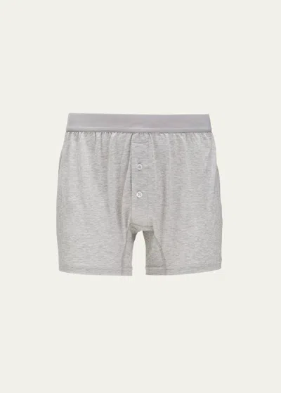 Handvaerk Men's Cotton-stretch Boxer Briefs In Grey Melange