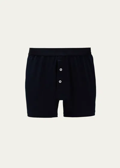 Handvaerk Men's Cotton-stretch Boxer Briefs In Navy