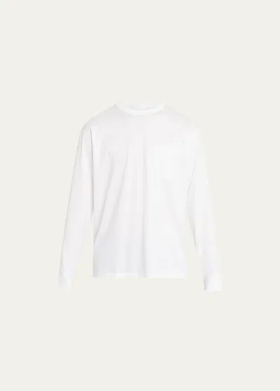 Handvaerk Men's Long Sleeve Pocket T-shirt In White