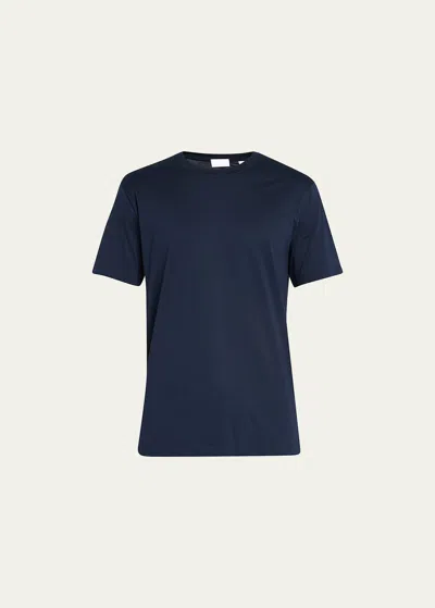 Handvaerk Men's Pima Cotton Crewneck T-shirt In Dark Navy