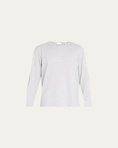 Handvaerk Pima Cotton-jersey Henley Pyjama Shirt In Gray