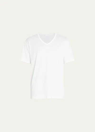 Handvaerk Men's Pima Cotton V-neck Undershirt T-shirt In White