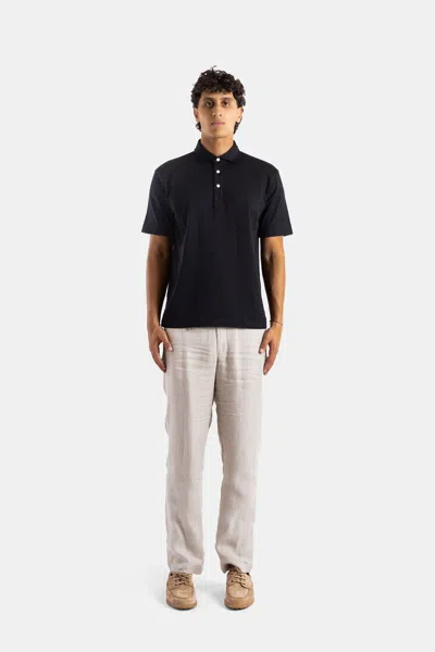 Handvaerk Pima Cotton Polo Shirt In Black