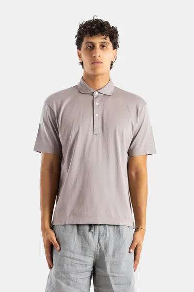 Handvaerk Pima Cotton Polo Shirt In Gray