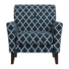 Handy Living Alex Transitional Flared Arm Accent Chair In Trellis Fabric In Blue