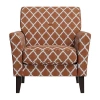 Handy Living Alex Transitional Flared Arm Accent Chair In Trellis Fabric In Orange