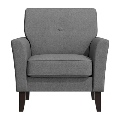 Handy Living Alex Transitional Flared Arm Accent Chair In Velour In Gray