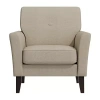 Handy Living Alex Transitional Flared Arm Accent Chair In Velour In Sand