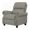 Handy Living Prolounger Anna Traditional Roll-arm Push Back Recliner In Linen With Nailheads In Gray