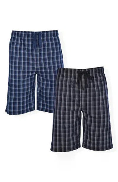 Hanes 2-pack Woven Sleep Shorts In Navy/ Black