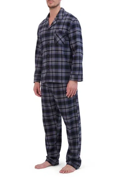Hanes 2-piece Flannel Pajama Set In Grey Plaid