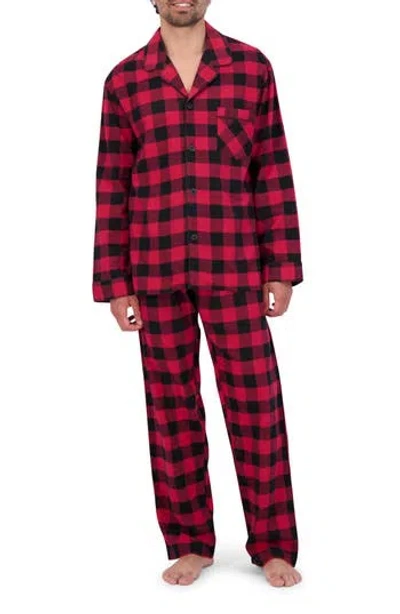 Hanes 2-piece Flannel Pajama Set In Red Buffalo