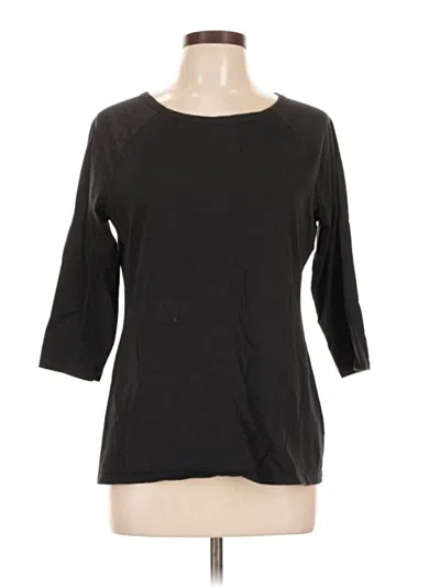 Pre-owned Hanes 3/4 Sleeve Top Black Boatneck Tops