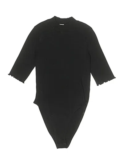 Pre-owned Hanes 3/4 Sleeve Top Black Keyhole Neckline Tops