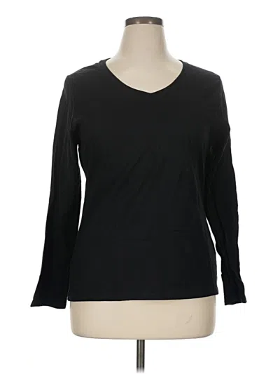 Pre-owned Hanes 3/4 Sleeve T-shirt In Black