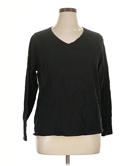 Pre-owned Hanes 3/4 Sleeve T-shirt In Black