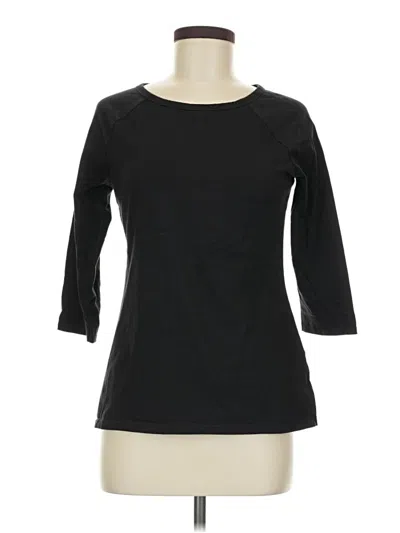 Pre-owned Hanes 3/4 Sleeve T-shirt In Black