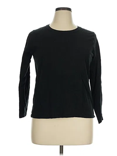 Pre-owned Hanes 3/4 Sleeve T-shirt In Black