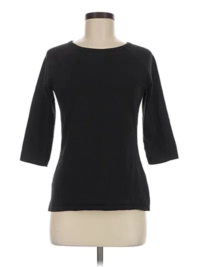 Pre-owned Hanes 3/4 Sleeve T-shirt In Black
