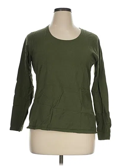 Pre-owned Hanes 3/4 Sleeve T-shirt In Green