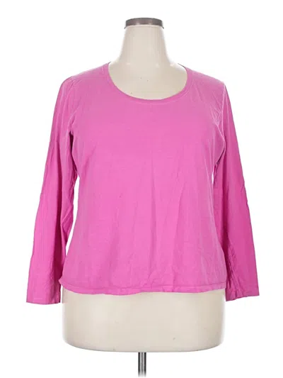 Pre-owned Hanes 3/4 Sleeve T-shirt In Pink