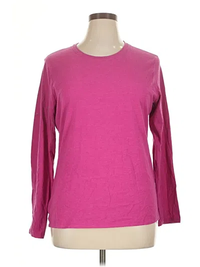 Pre-owned Hanes 3/4 Sleeve T-shirt In Pink