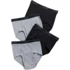 Hanes 4-pack Assorted Briefs In Black Gray