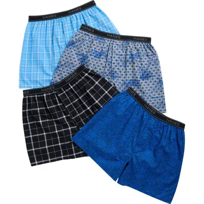 Hanes 4-pack Assorted Woven Boxers In Multi