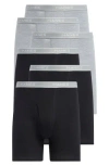 Hanes 6-pack Assorted Boxer Briefs In Black/ Grey