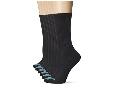 Hanes 6-pack Women's Lightweight Breathable Wicking Cool Comfort Crew Socks Sock Black: Shoe Size: 8-12 On