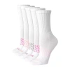 Hanes Absolute Active Heel Tab Womens 5 Pair Crew Socks In White