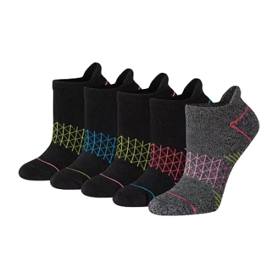 Hanes Absolute Active Heel Tab Womens 5 Pair No Show Socks In Black
