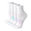 Hanes Absolute Active Womens Breathable 4 Pair Quarter Ankle Socks In White
