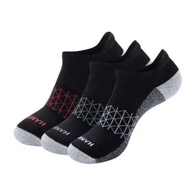 Hanes Absolute Heel Tab Mens Multi-pack 3 Pair No Show Socks In Black