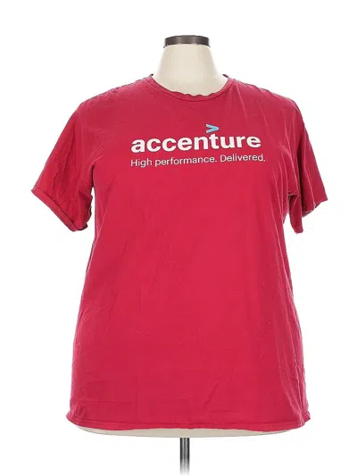 Pre-owned Hanes Active T-shirt In Red