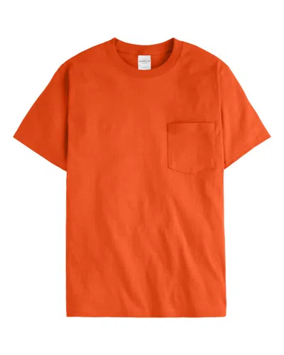 Hanes Authentic Pocket T-shirt In Orange