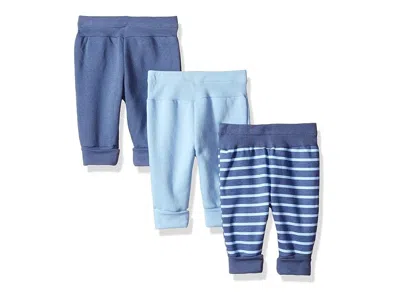 Hanes Kids' Baby Flexy 3 Pack Adjustable Fit Fleece Joggers Clothing Blues: 0-6 Months One Size