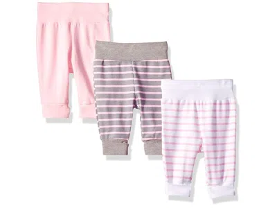 Hanes Kids' Baby Flexy 3 Pack Adjustable Fit Knit Jogger Pants Men's Clothing Steel/pink Stripe: 0-6 Months One 