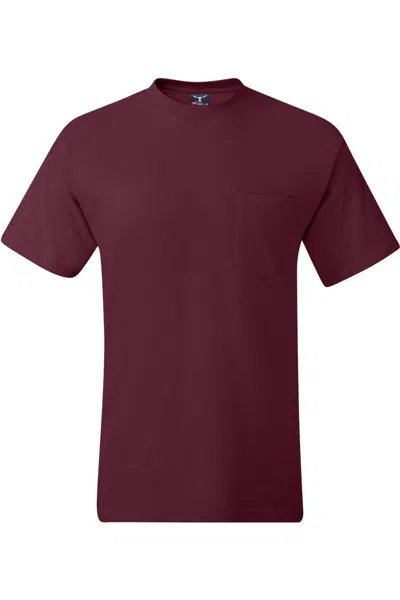 Hanes Beefy-t Pocket T-shirt In Red