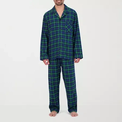 Hanes Big And Tall Mans Mens Flannel Pajama Set In Blue