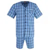 Hanes Big And Tall Short Sleeve Short Leg Pajama Set In Blue